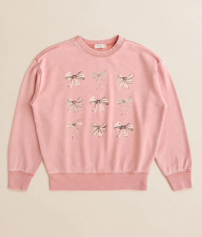 Girls - Rhinestone Bow Pullover | Buckle