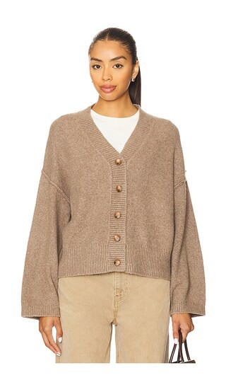 Free People Cool Of The Night Cardi in Brown. - size L | Revolve Clothing (Global)