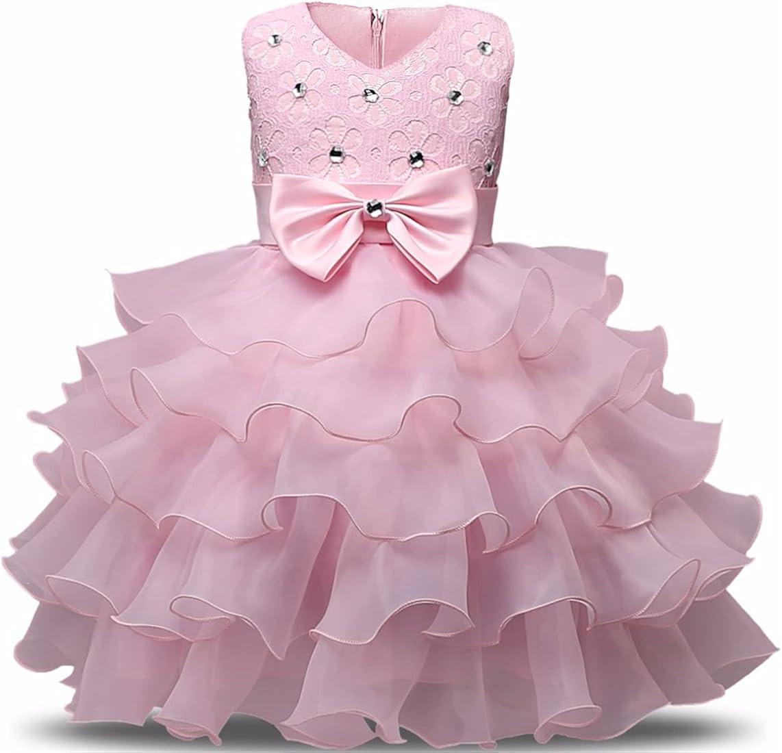 NNJXD Girl Dress Kids Ruffles Lace Party Wedding Dresses | Amazon (US)