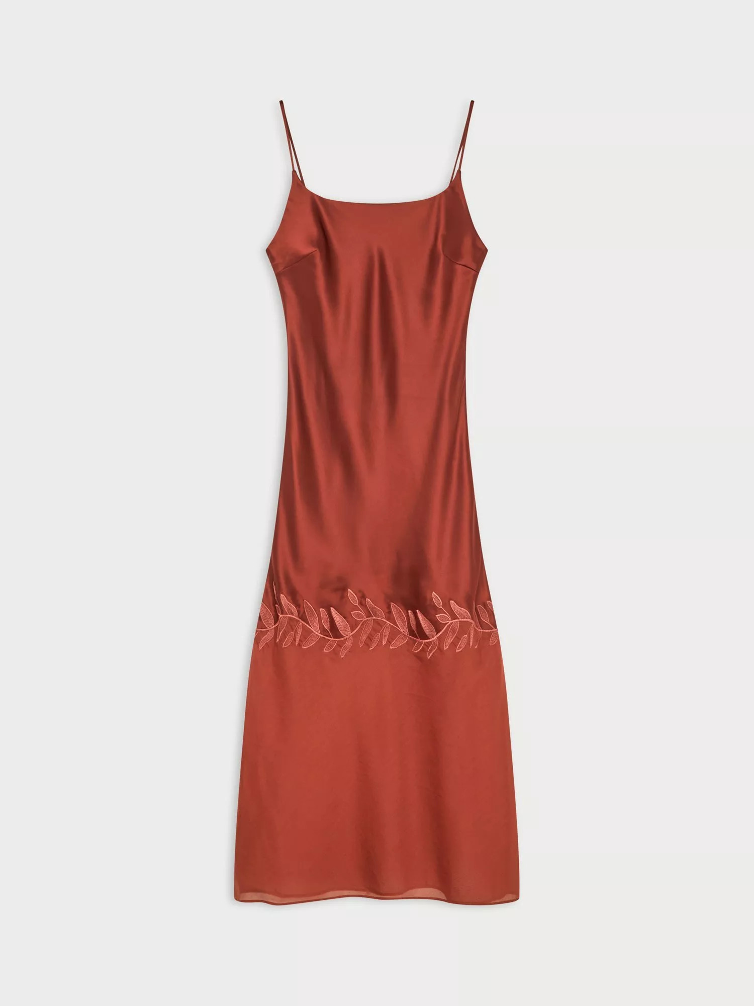 By Malene Birger Camilla Sleeveless Satin Midi Slip Dress, Berry Red | John Lewis (UK)