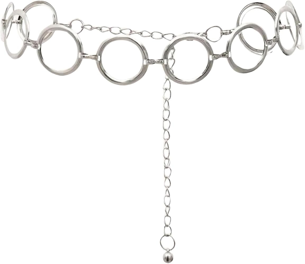 Ammiko Fashion Chain Belt for Women Adjustable Waist Belts for Dresses Jeans Pants Country Concer... | Amazon (US)