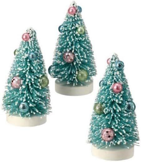 The Bridge Collection Brush Tree with Balls Ornaments - Set of 3 - Mini Christmas Tree Ornaments ... | Amazon (US)