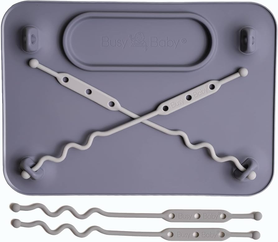 Amazon.com: Busy Baby Silicone Placemat - Built-in Suction Cups - 4 Toy Tethers for Babies Toddle... | Amazon (US)