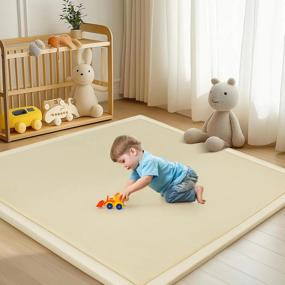 Esazn 60-in x 70-in Beige-S Foam Non-Slip Grip Indoor Home Play Mat one_size in Yellow | AMFH-TPU-LBK-8PK | Lowe's