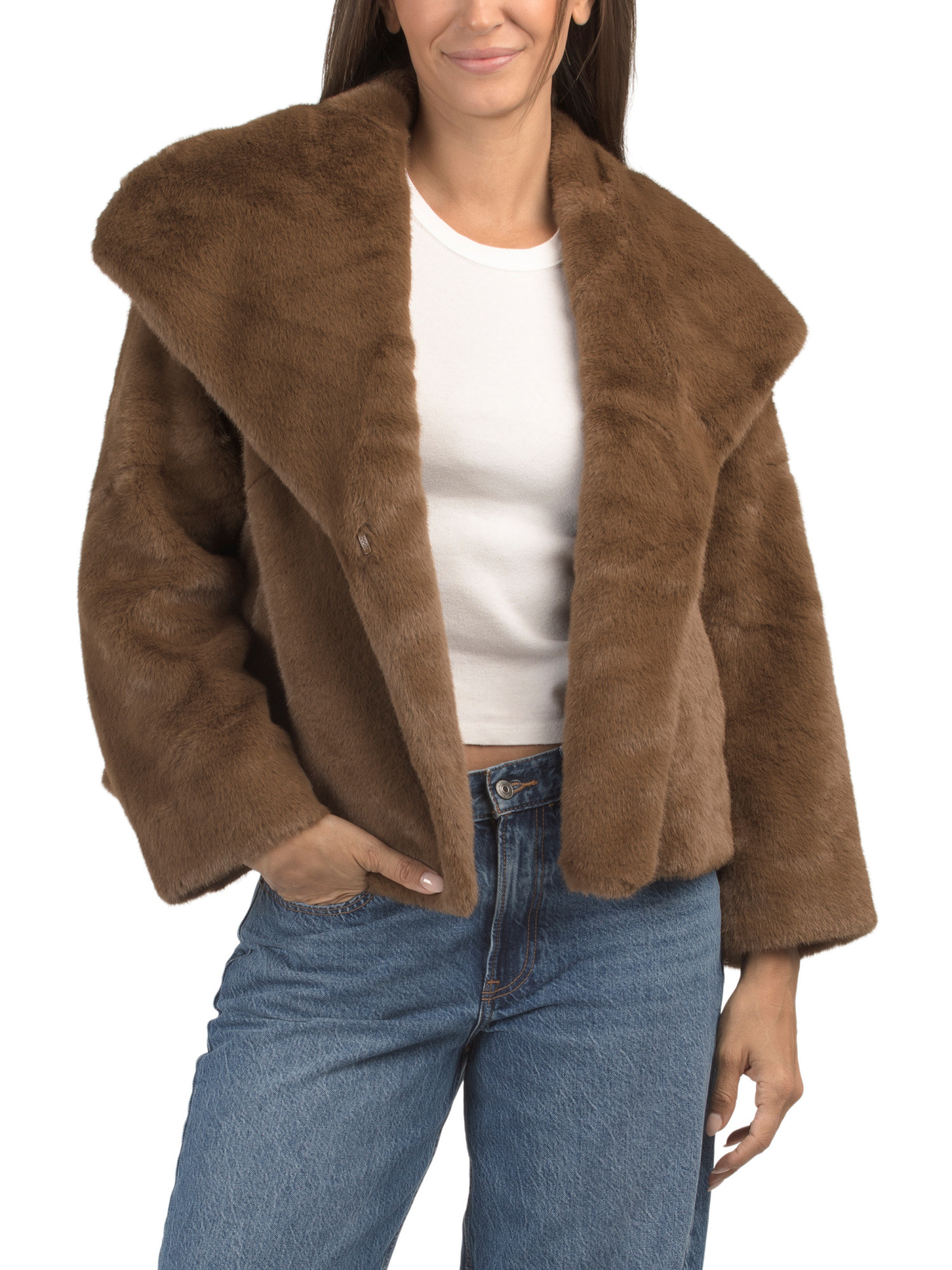Cropped Faux Fur Jacket | Clothing | Marshalls | Marshalls