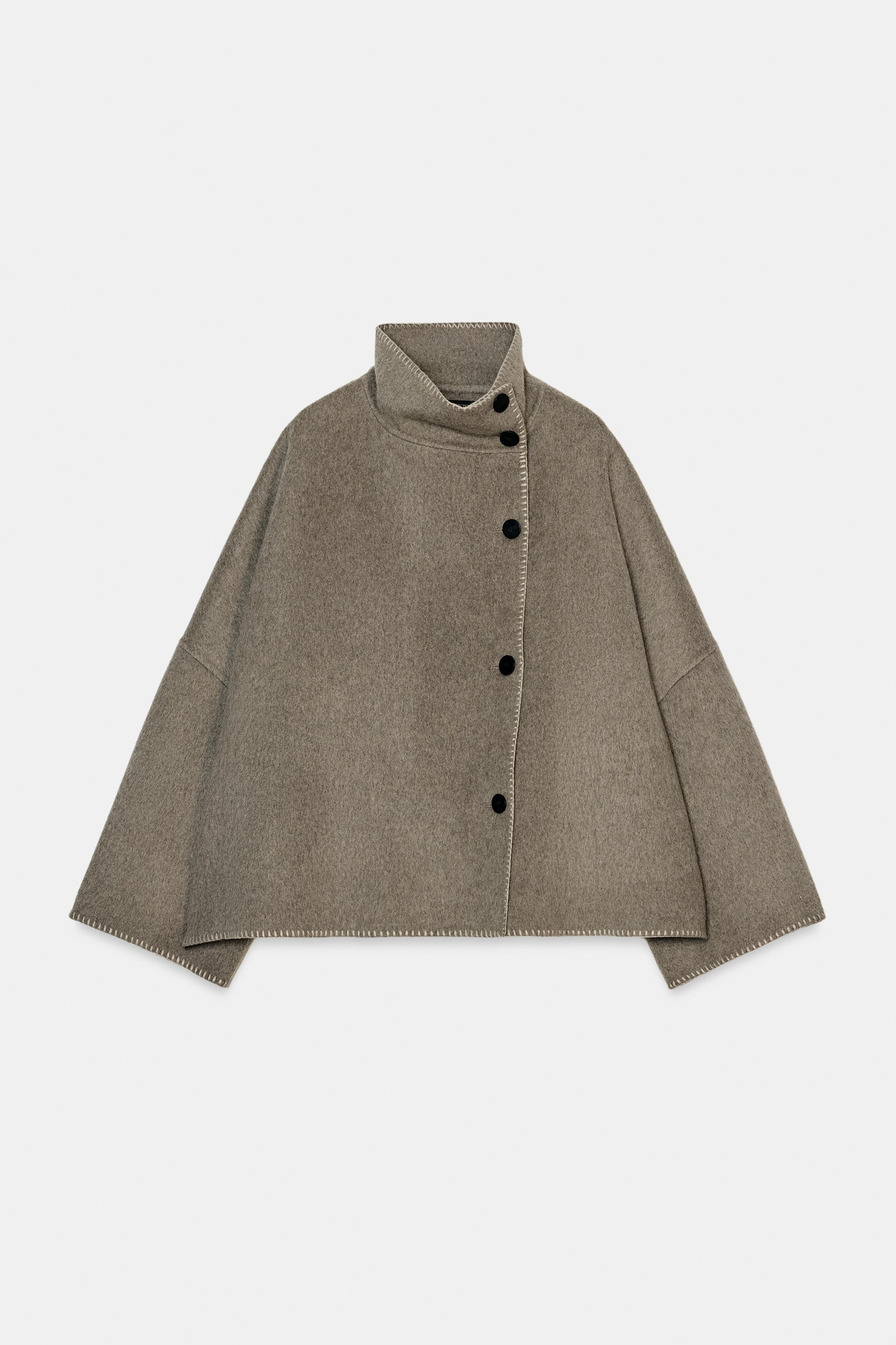 ZW COLLECTION WOOL BLEND TOPSTITCHED JACKET | Zara US