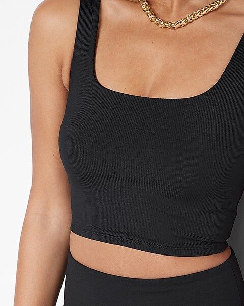 Body Contour High Compression Ribbed Square Neck Cropped Tank | Express