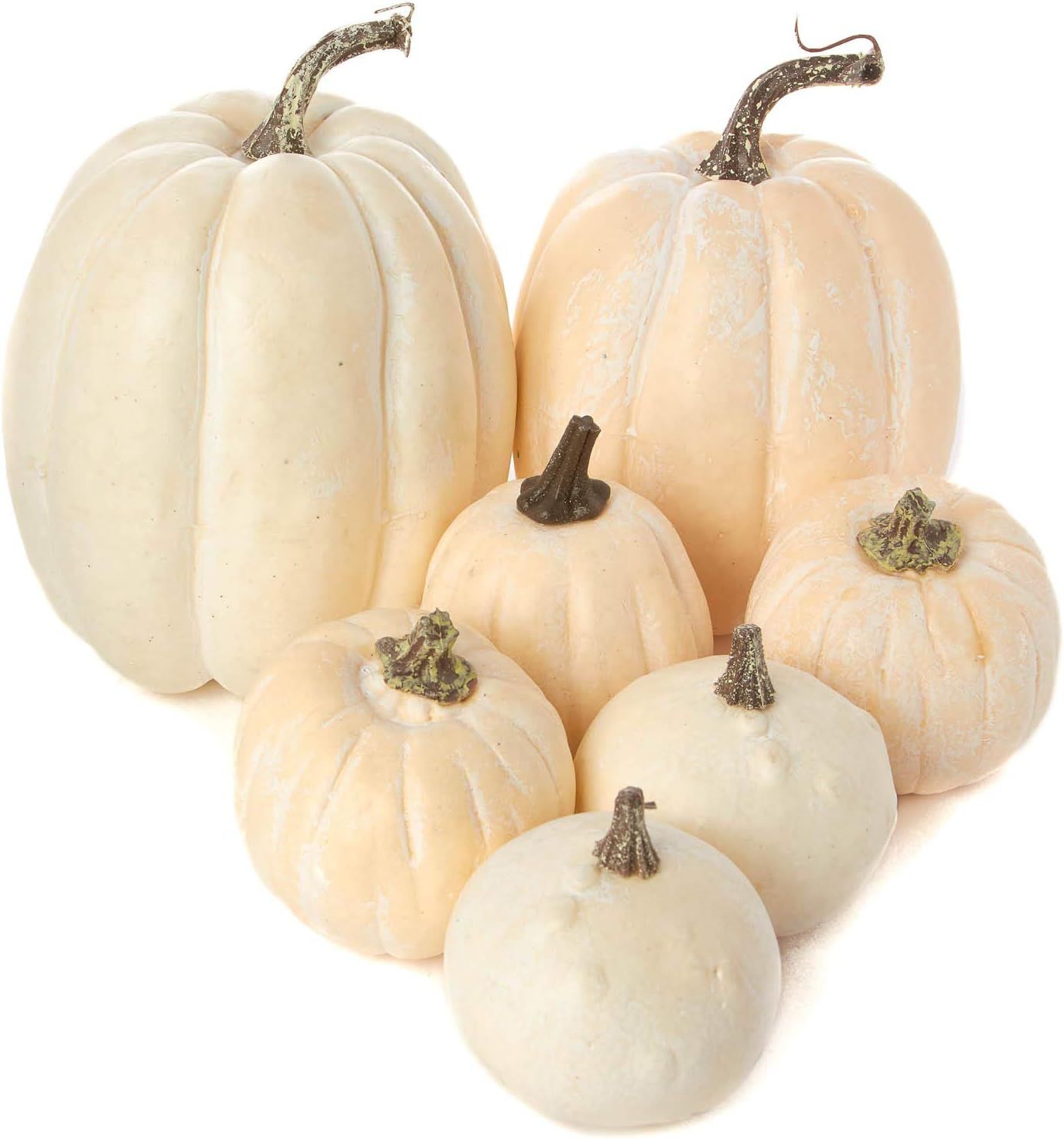 Factory Direct Craft Package of 7 Harvest Off White Artificial Pumpkins Assortment for Halloween,... | Amazon (US)