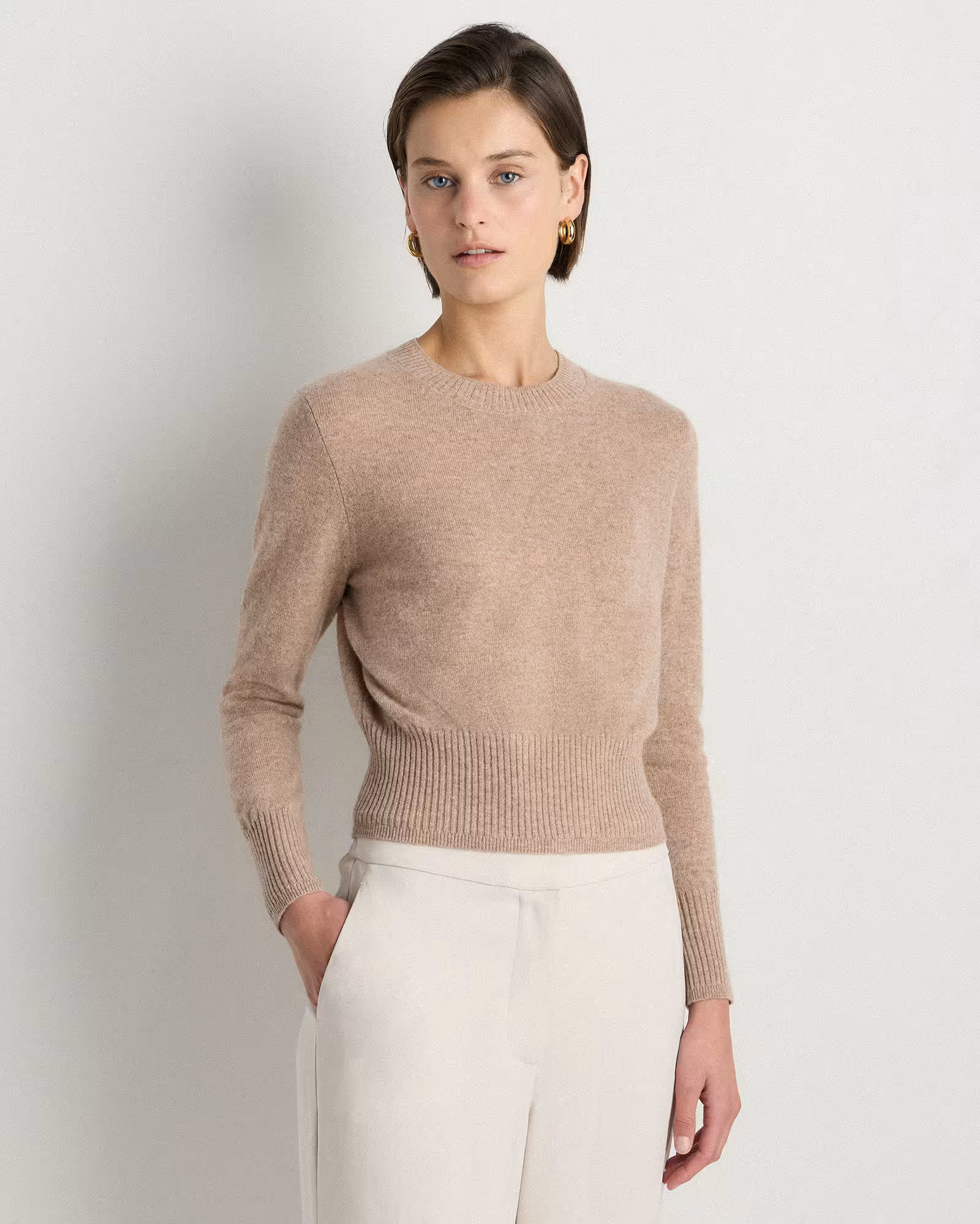 Mongolian Cashmere Shrunken Crewneck Sweater | Quince