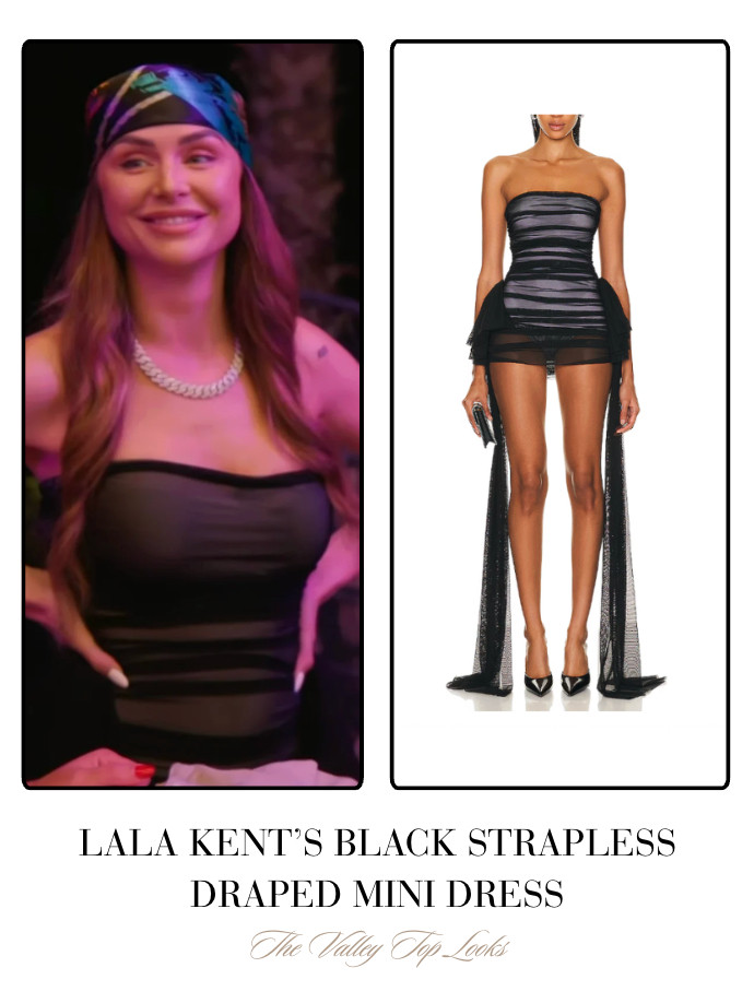 Lala Kent's Black Strapless Draped Mini Dress 

 