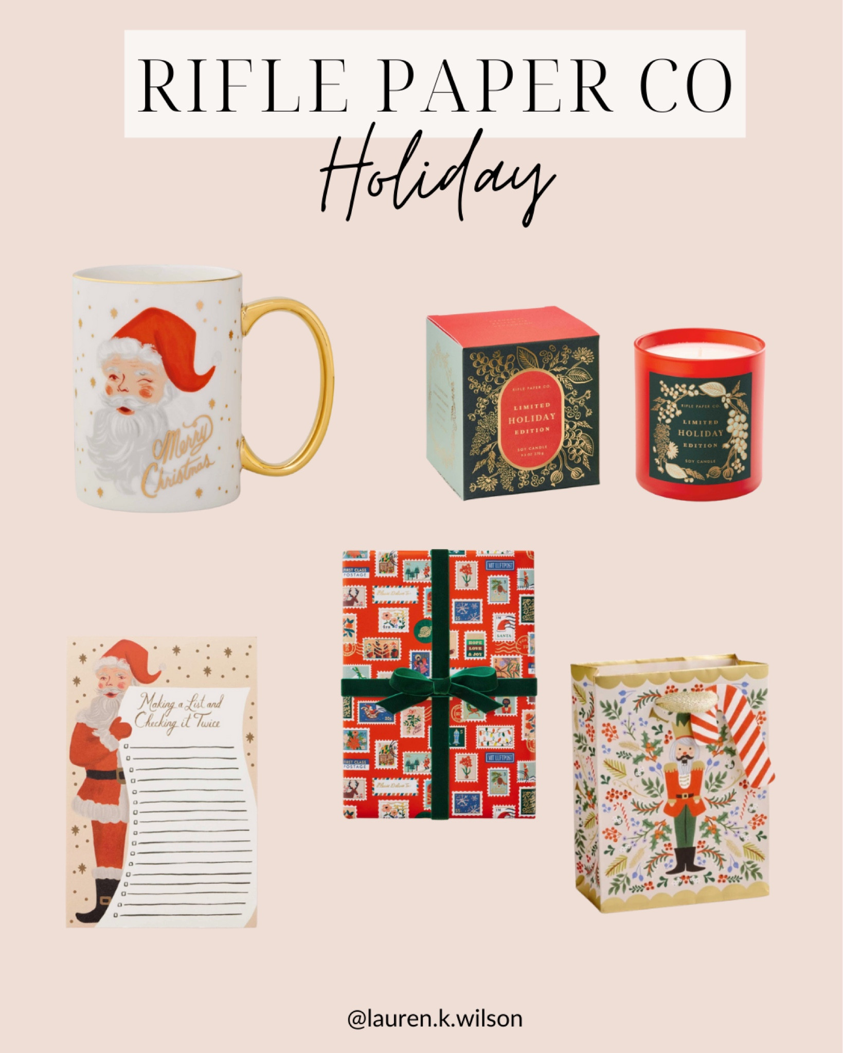 Rifle paper company, holiday, Santa, candle wrapping paper gift bag 

#LTKHoliday #LTKfindsunder100 #LTKSeasonal