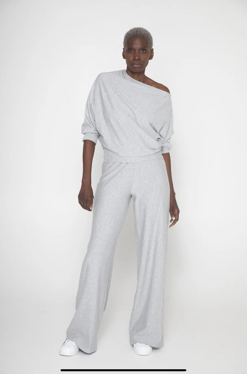 Wide Leg Pant - Heather Grey | Kiya Tomlin