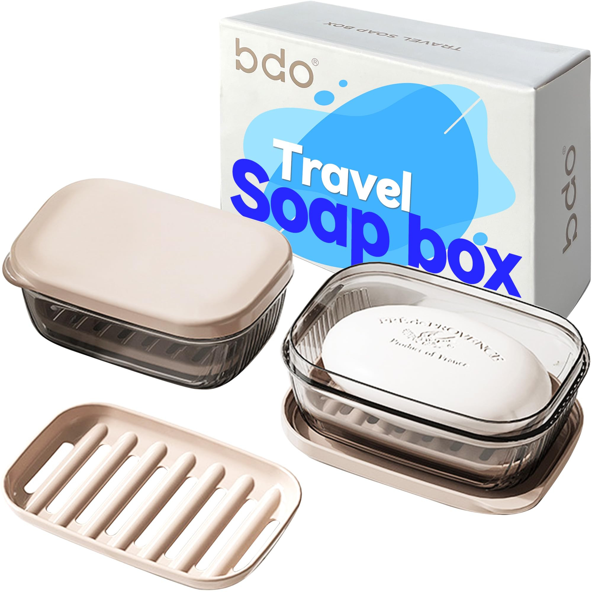 Travel Soap Case, Leakproof Soap Container with Lid, Portable Bar Soap Holder for Traveling, Soap... | Amazon (US)
