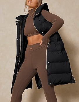 Inorin Womens Down Vest with Stand Collar Thick Hooded Sleeveless Long Coats Jacket | Amazon (US)