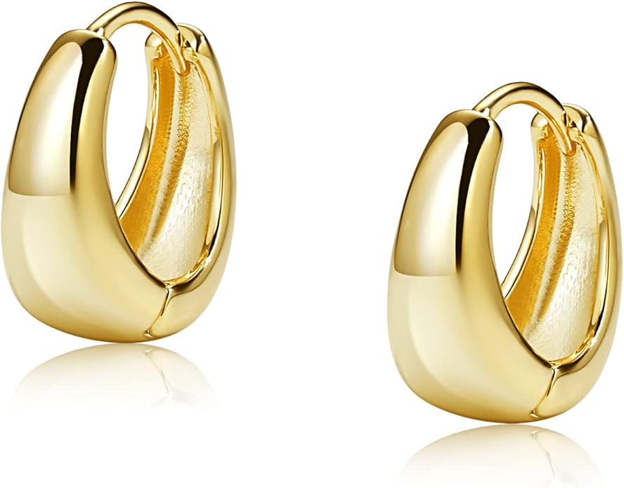 Me&Hz Gold Huggie Earrings Small Huggie Hoop Earrings for Women 14K Gold Plated Hypoallergenic Cu... | Amazon (US)