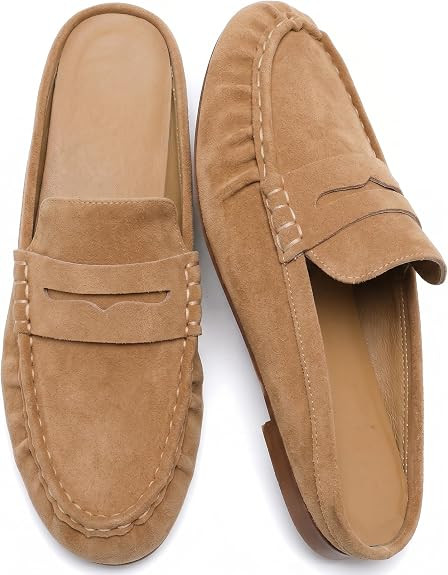 Penny Loafers for Women Comfortable Slip on Suede Loafers Mules Women’s Closed Toe Loafer Slide... | Amazon (US)