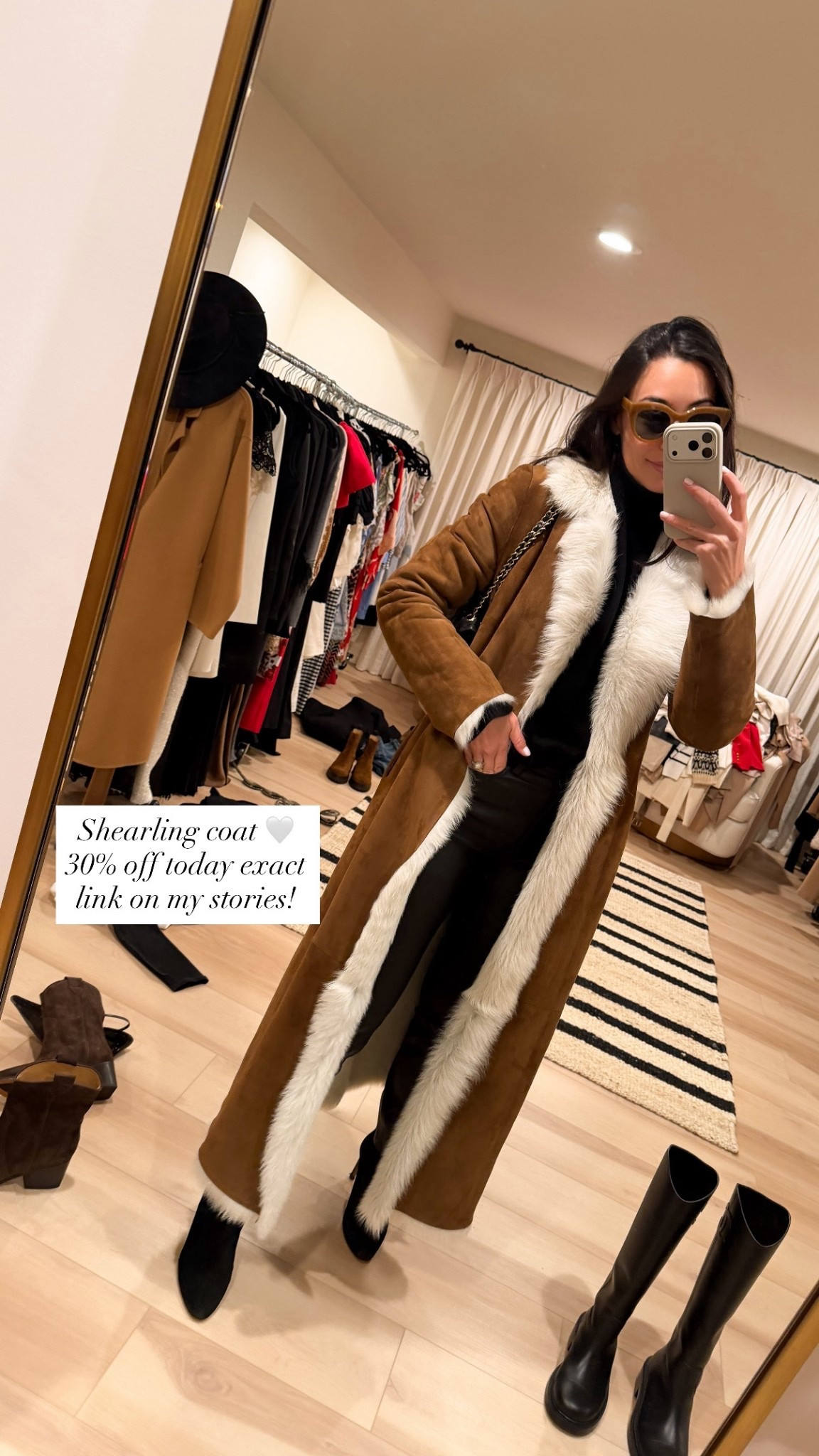 Nour Hammour coat, shearling coat, winter outfit. 

Coat is slim fit but runs true to size - I took a size 34, but could have gone 36 if I wanted to layer chunkier knit sweaters underneath! 

#LTKGiftGuide #LTKootd #LTKHoliday
