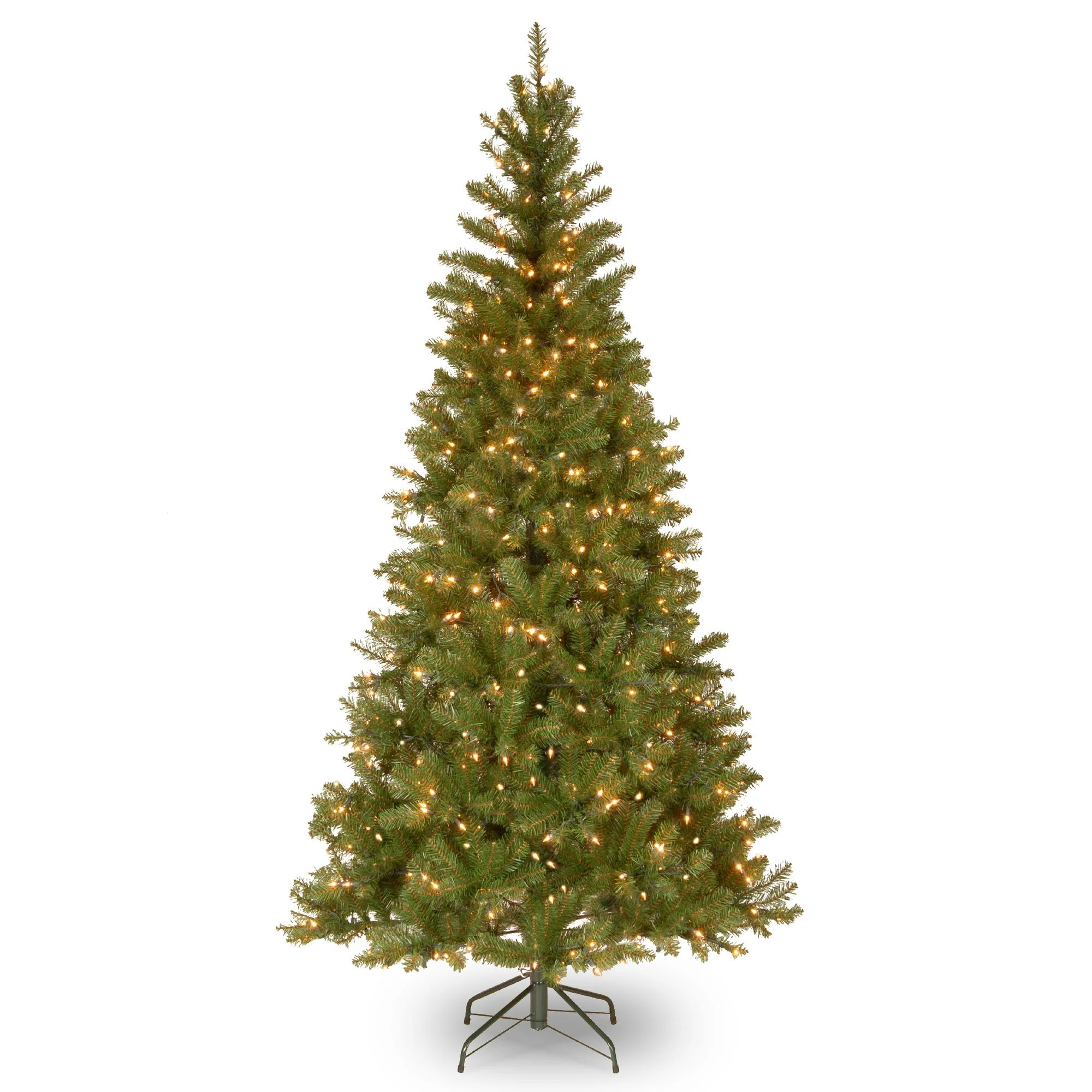 National Tree Company Pre-Lit Artificial Slim Christmas Tree, Green, Aspen Spruce, White Lights, ... | Walmart (US)