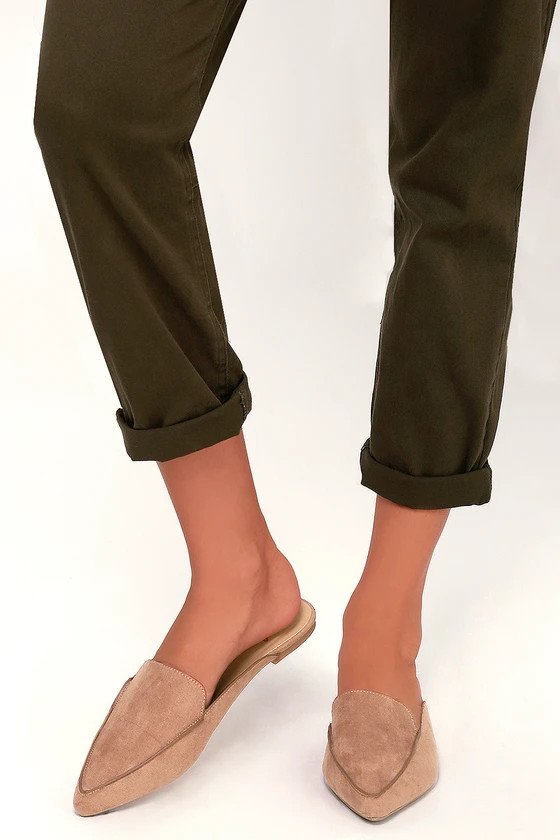 Joelle Camel Suede Loafer Slides | Lulus (US)