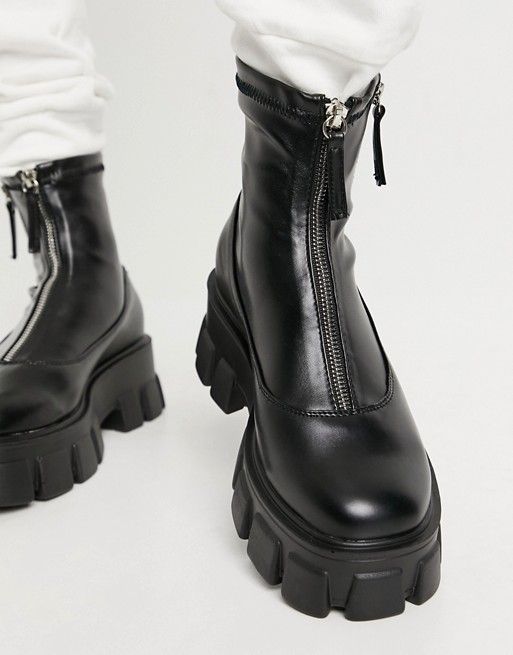 Public Desire Reform chunky sock boots in black | ASOS (Global)
