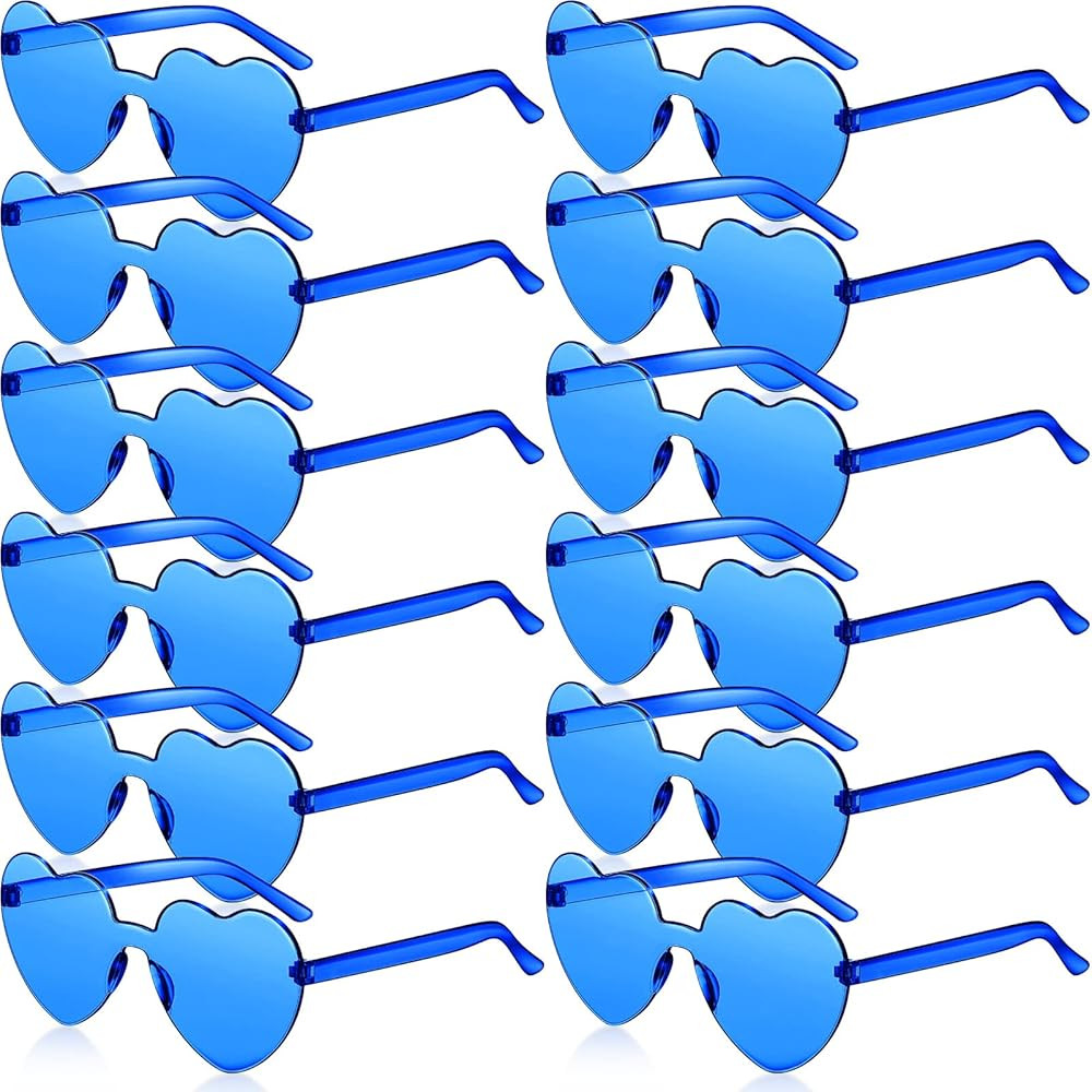 RTBOFY 12 Pcs Heart Sunglasses for Fashion Party Queen Style,Rimless Heart Shaped Sunglasses for ... | Amazon (US)