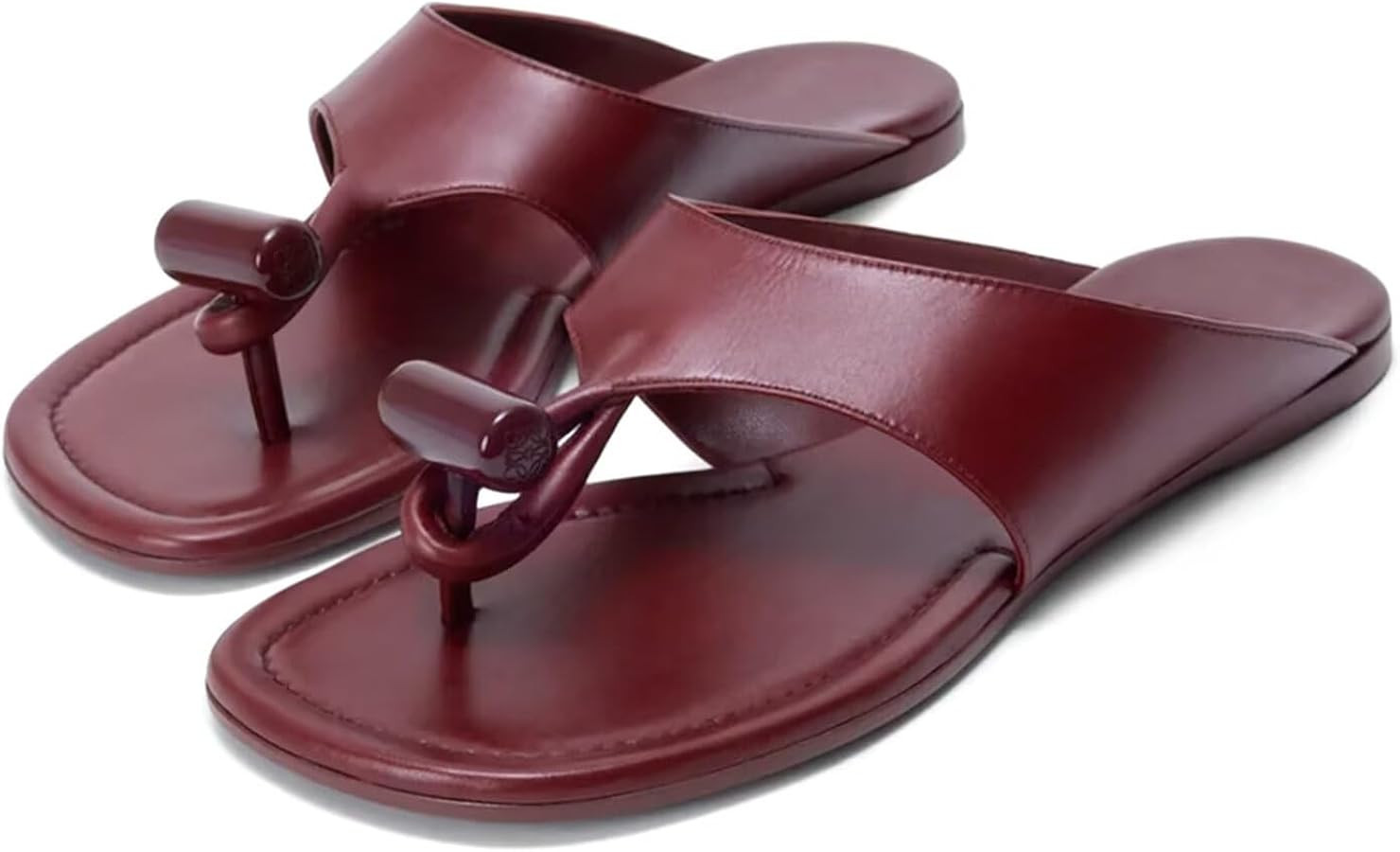 Womens Flat Sandals T Strap Slide Sandals Open Toe Thong Slip On Casual Summer Beach Shoes | Amazon (US)