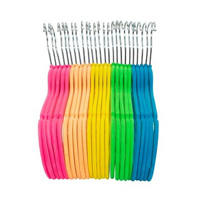 Simplify 25pk Velvet Suit Hangers Neon | Target