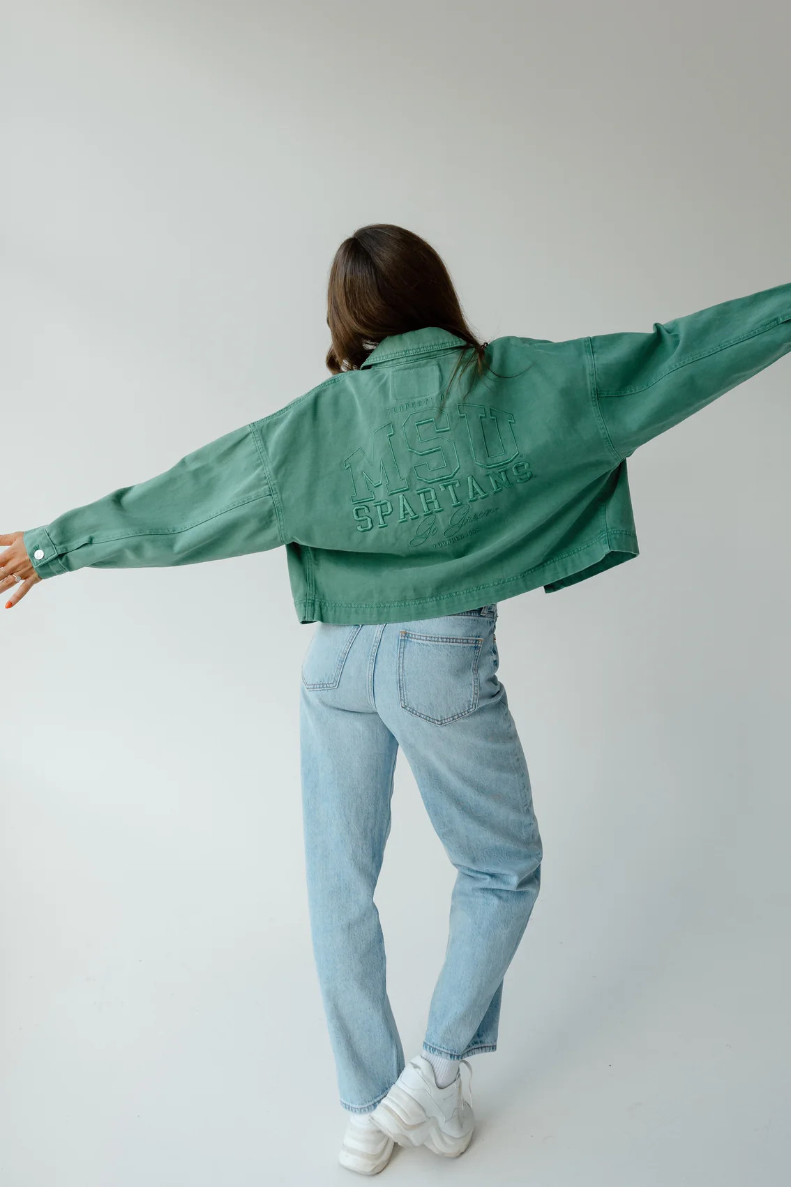 Michigan State Sanders Embroidery Canvas Twill Jacket | Gameday Social