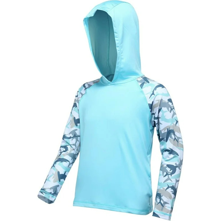 Boys UPF 50+ Swim Hooded Shirt with Pocket/Non-Pocket, Youth Kids SPF UV Sun Protection Rash Guar... | Walmart (US)