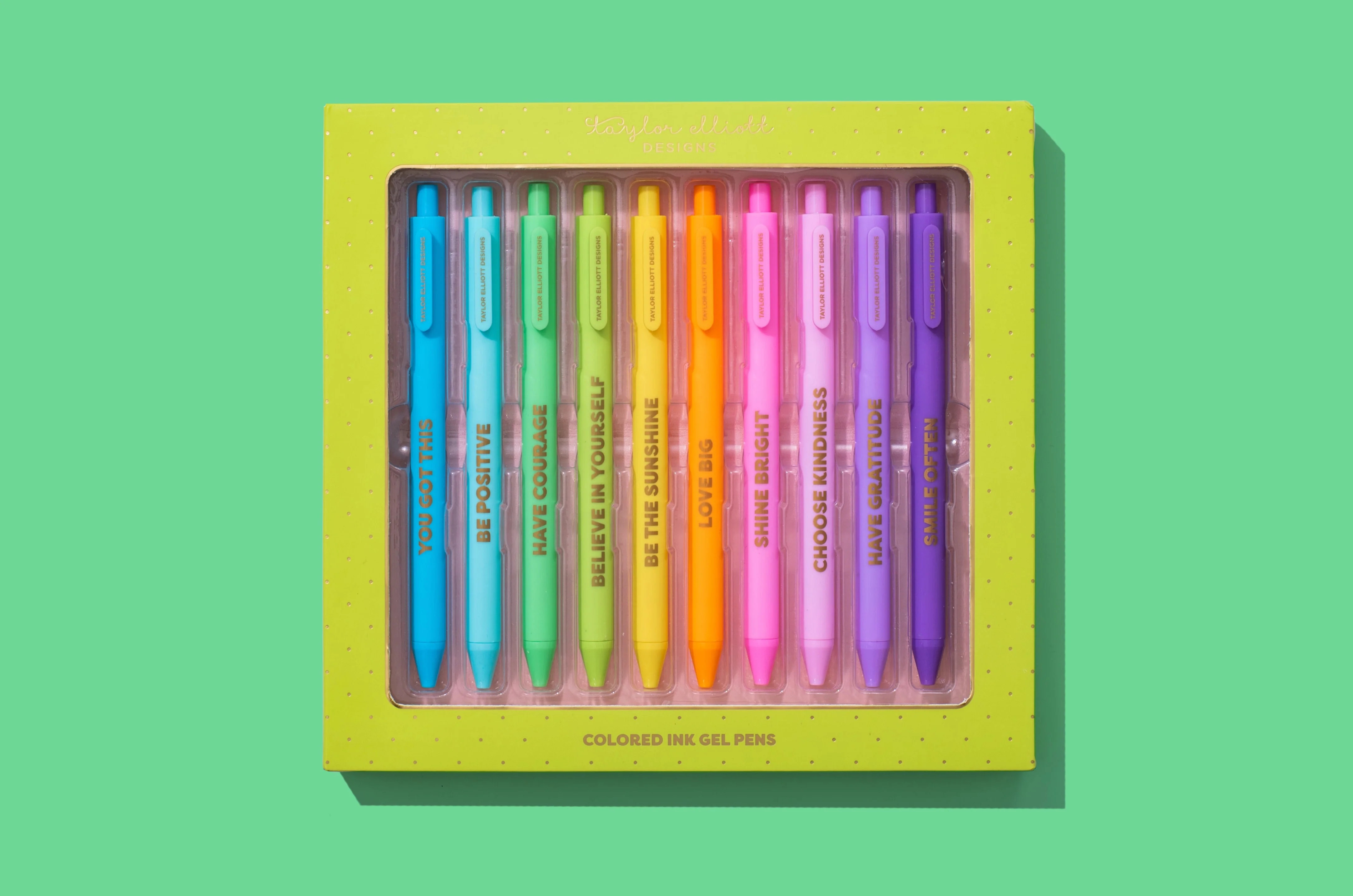 Set of 10 Colored Gel Pens | Taylor Elliott Designs
