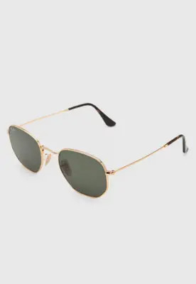 Óculos de Sol Ray-Ban Hexagonal Dourado | Dafiti (BR)