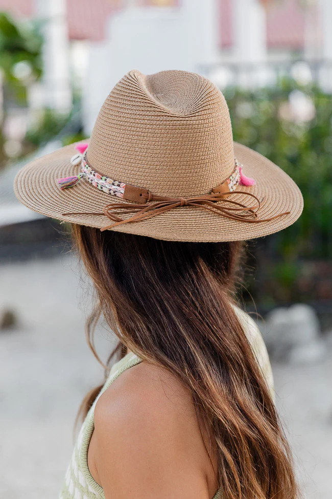 Hat with Shell and Tassel Detail | Pink Lily