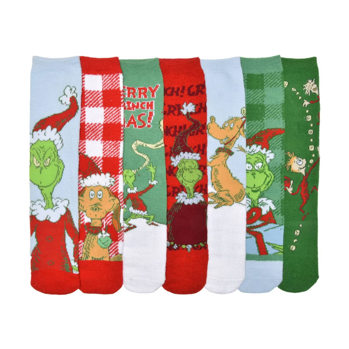 Men's How the Grinch Stole Christmas Cozy Socks - Blue 6-12 | Target