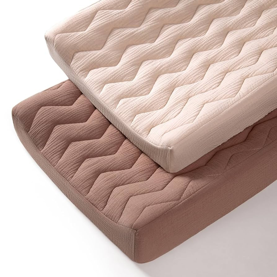 lulumoon Muslin Changing Pad Cover: Baby Cotton Quilted Changing Table Cover - Soft Changing Pad ... | Amazon (US)