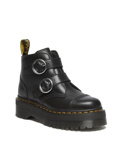 Dr. Martens Women's Devon Circle Leather Platform Boots Fashion, Black, 10 | Amazon (US)