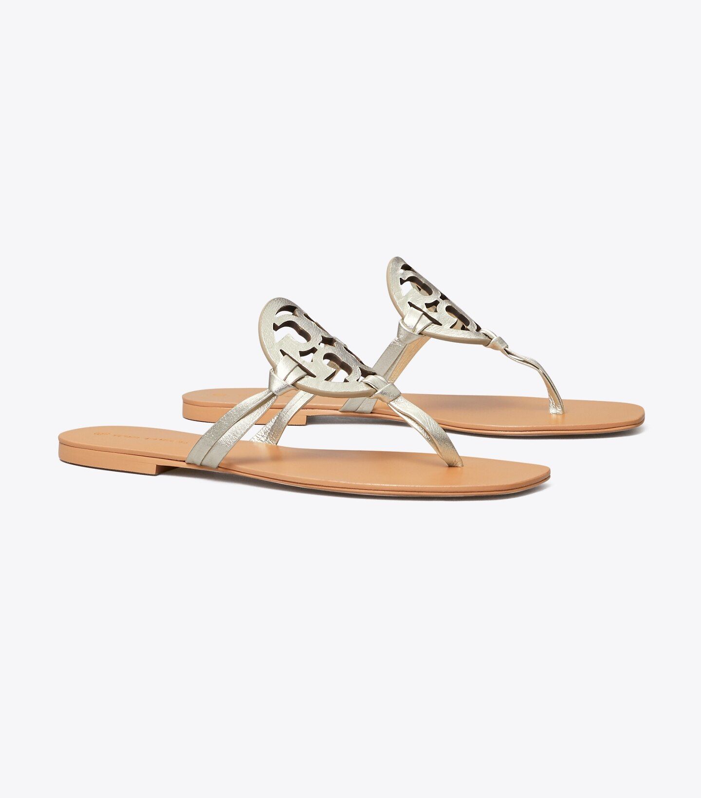 Miller Square-Toe Sandal, Metallic Leather | Tory Burch (US)