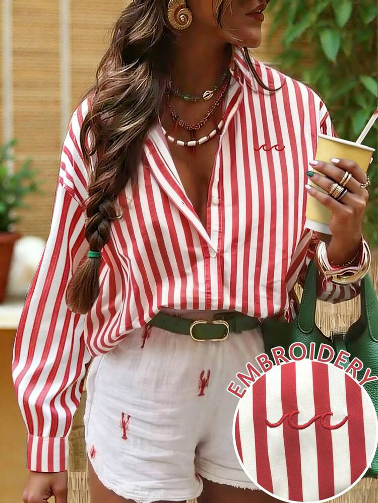 Camisa a raya  | SHEIN
