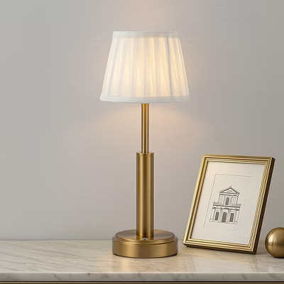 ALOADECOR  16'' Vintage Rechargeable LED Table Lamp Touch Control Cordless Nightstand Lamp in Antique Brass with Stepless Dimming for Bedroom | Target