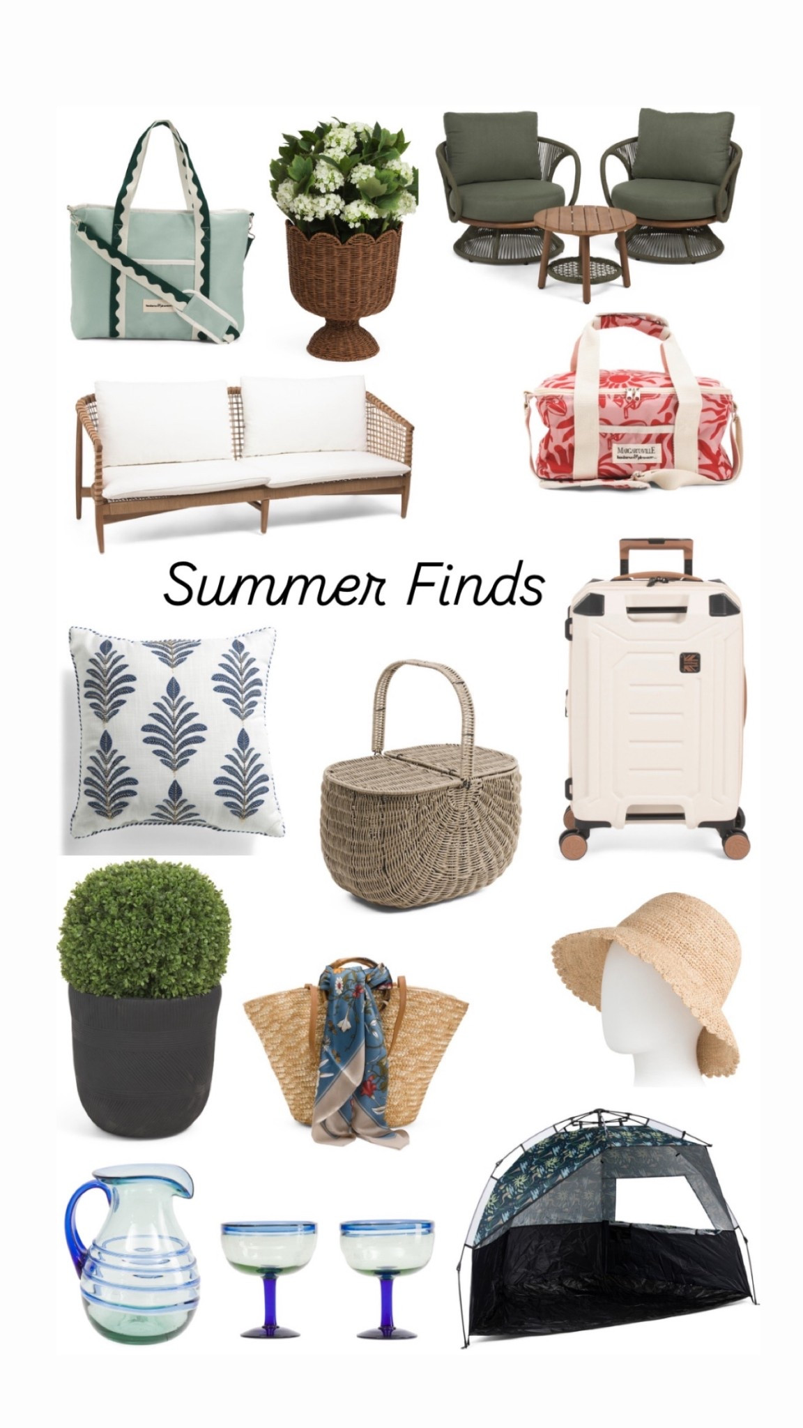 From hats and bags to luggage and outdoor furniture. If you are looking to update your home check out these finds for Spring/Summer from TJ Maxx 

#LTKSaleAlert #LTKSeasonal #LTKHome