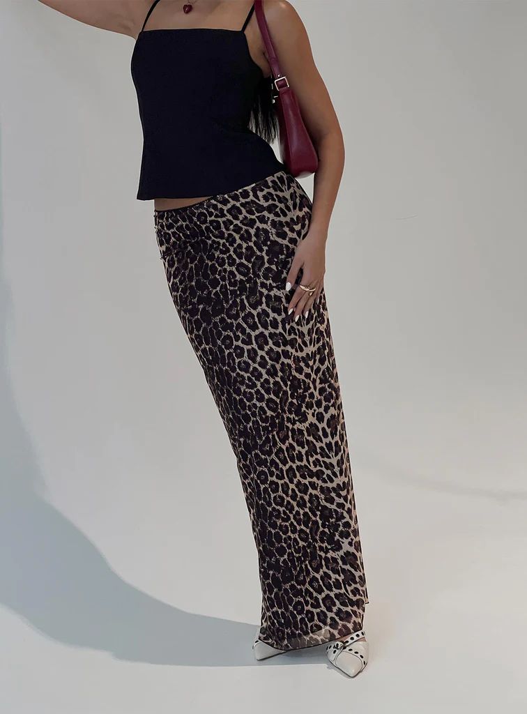Ergo Maxi Skirt Leopard | Princess Polly US