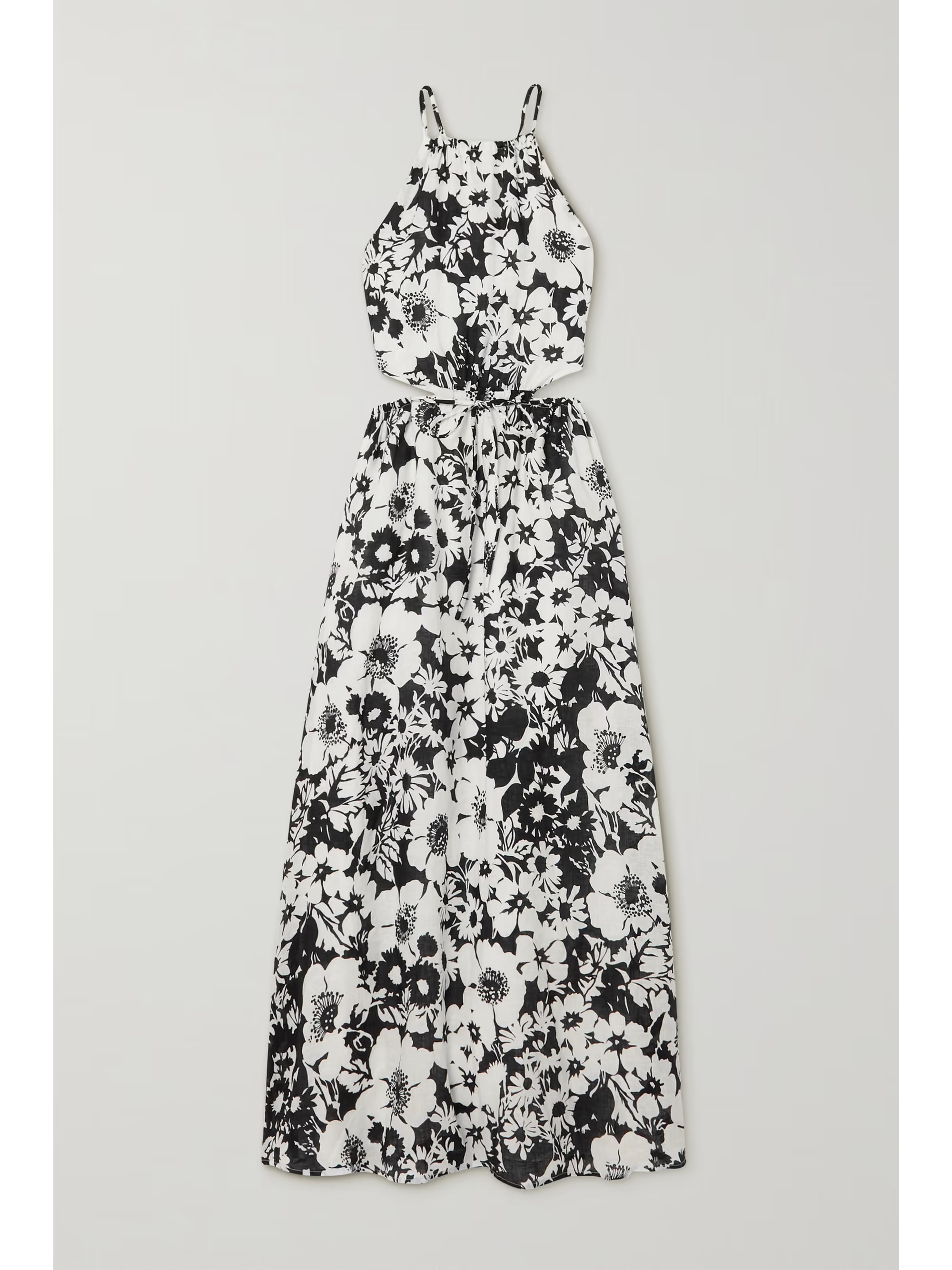 La Piedra cutout floral-print linen maxi dress | NET-A-PORTER (US)