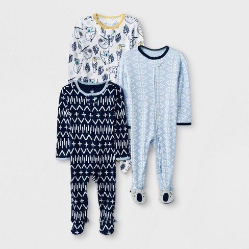 Baby Boys' 3pk Gone Wild Zip Sleep 'N Play - Cloud Island™ Blue | Target