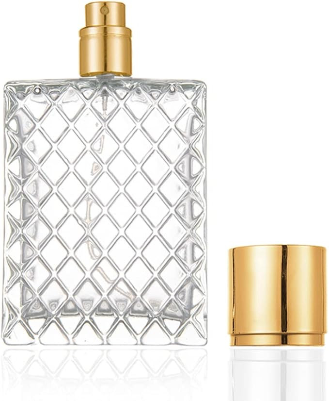 Enslz 100ml/3.4Oz Clear Glass Fine Mist Atomizer,Portable Square Refillable Empty Perfum Spray Bo... | Amazon (US)