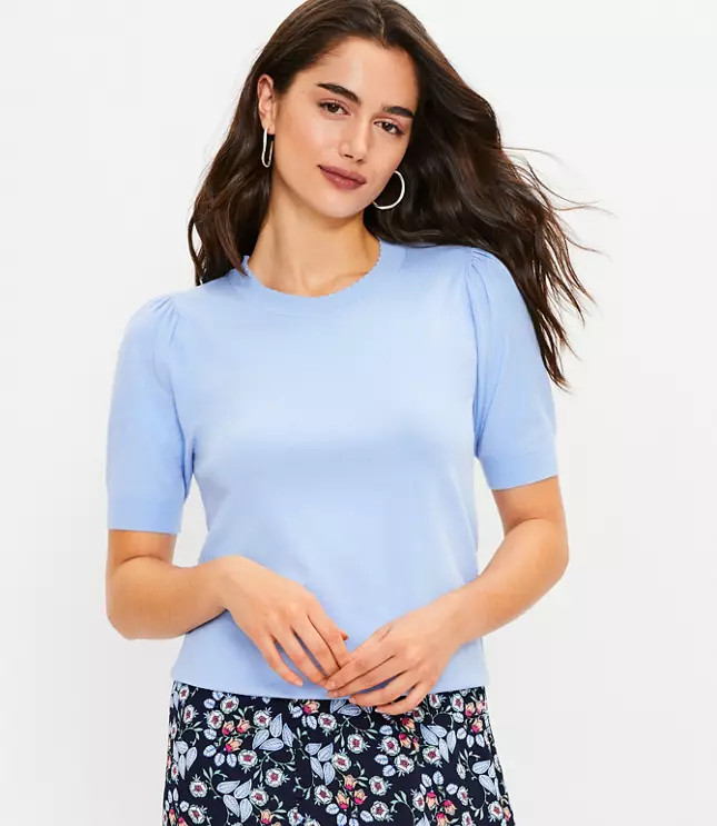 Scalloped Sweater Tee | LOFT