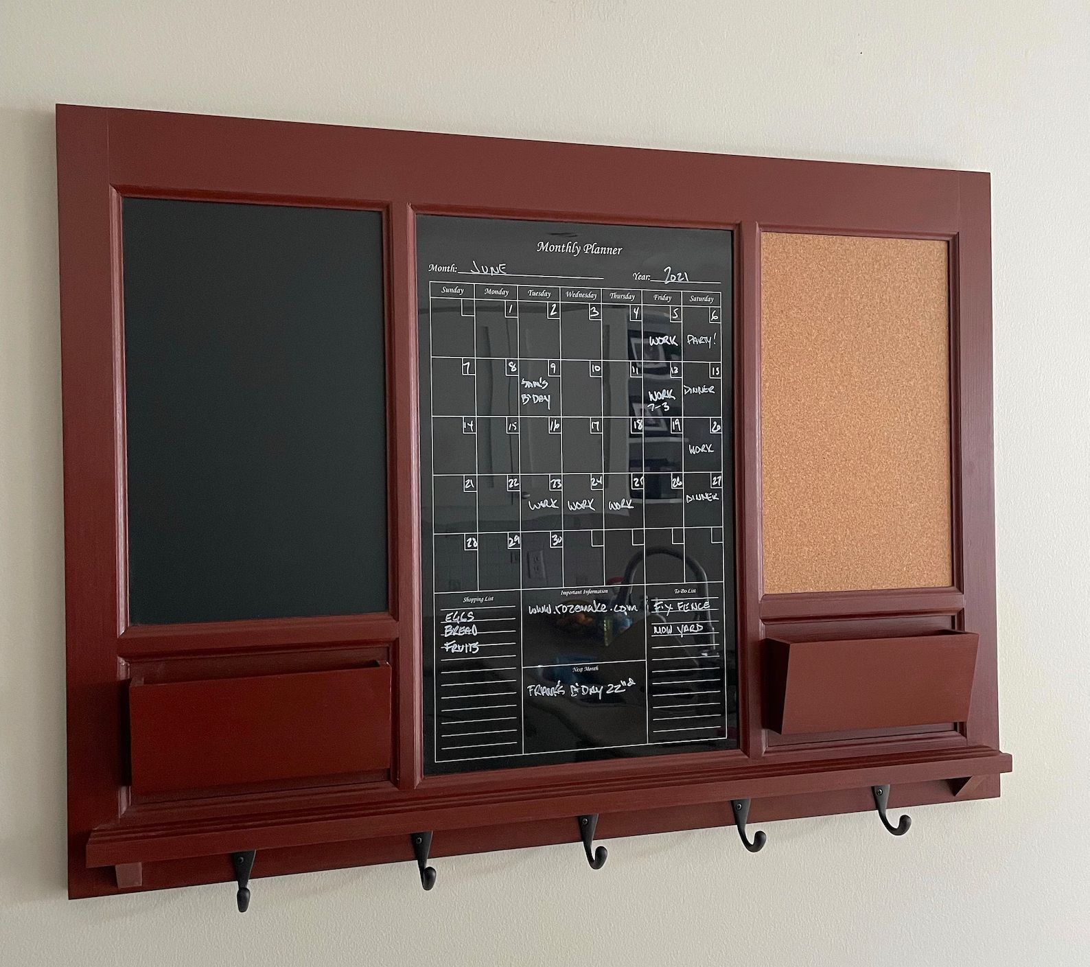 Modern Style Black Dry Erase Board Calendar Framed for Kitchen Home Office Wall, Bulletin Board, ... | Etsy (US)