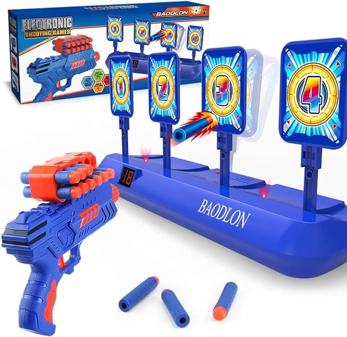 BAODLON Digital Shooting Targets with Foam Dart Toy Gun, Electronic Scoring Auto Reset 4 Targets,... | Amazon (US)