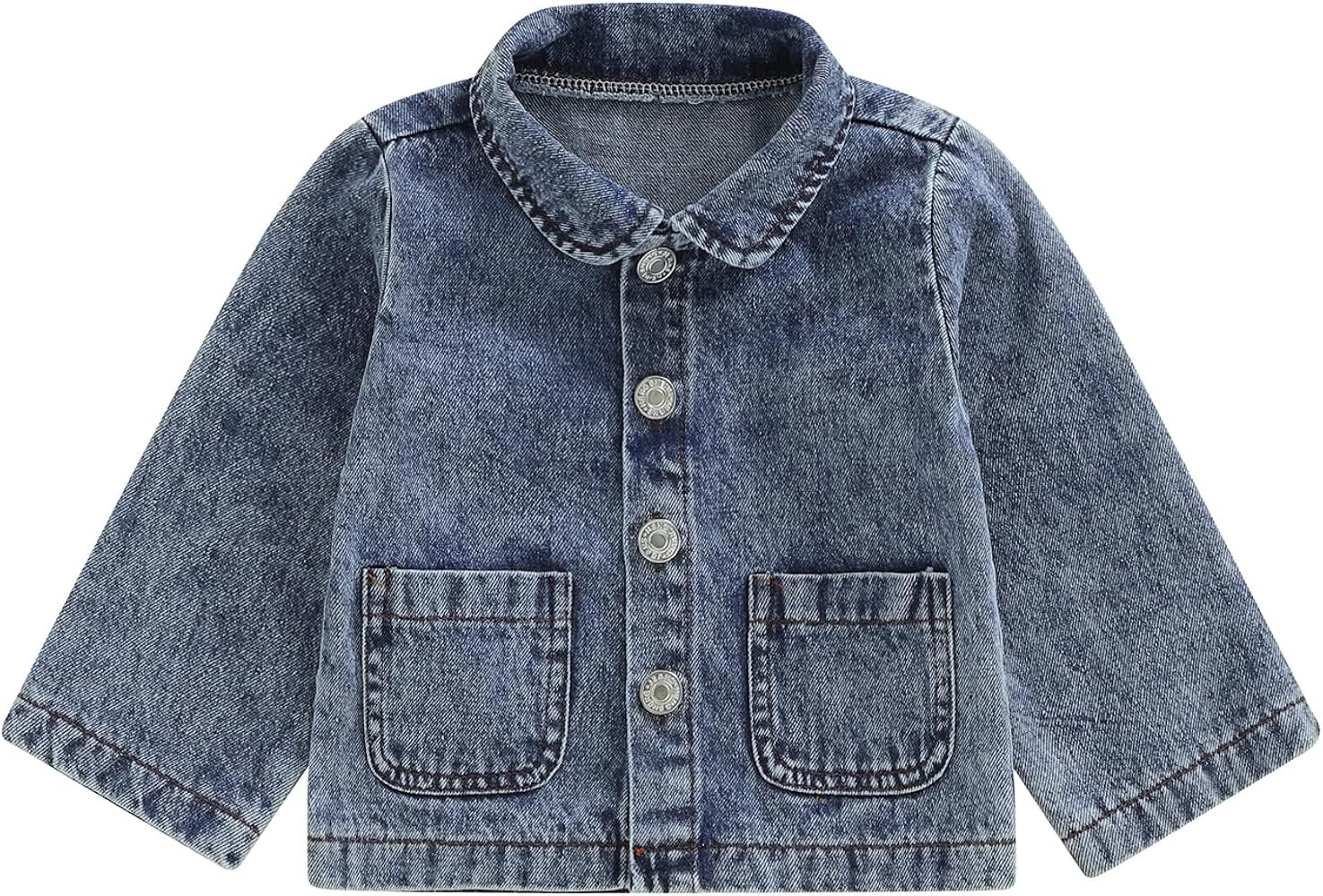 Thorn Tree Girls Denim Jacket Turn Down Collar Outerwear Long Sleeve Button Down Coat Toddler Fal... | Amazon (US)