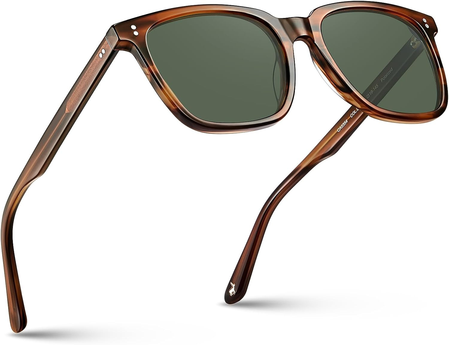 CARFIA Acetate Polarized Sunglasses for Men UV400 Protection Classic Retro Square Shades Driving Glasses | Amazon (US)