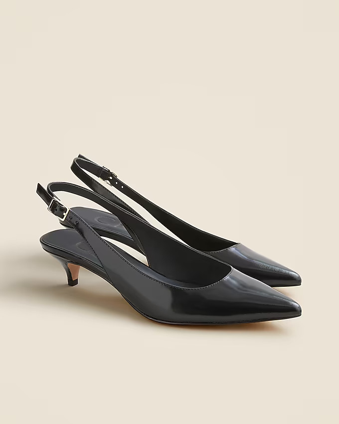 Robin buckle kitten heels in leather | J. Crew US