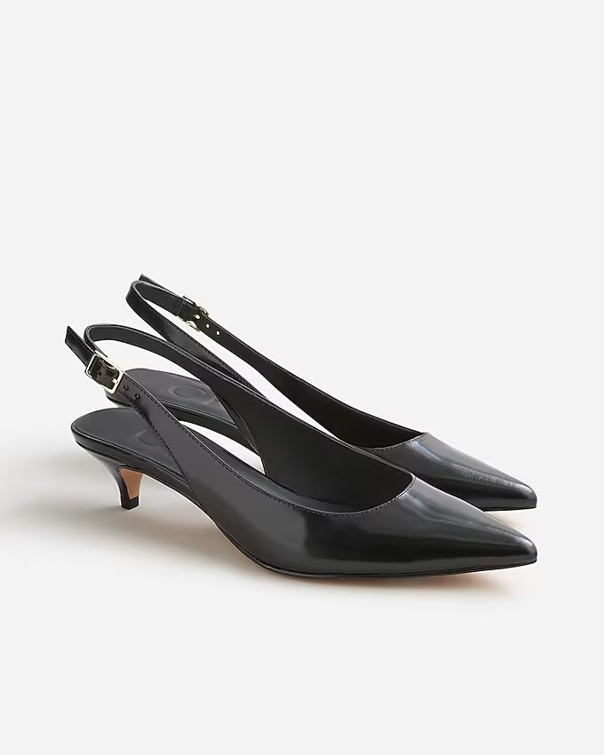 Robin buckle kitten heels in leather | J. Crew US